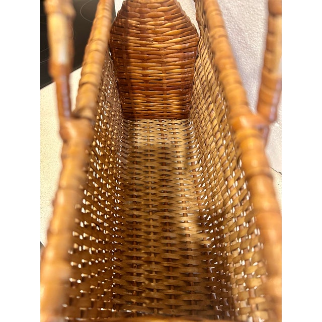 Vintage Wicker Tote For Sale - Image 4 of 6
