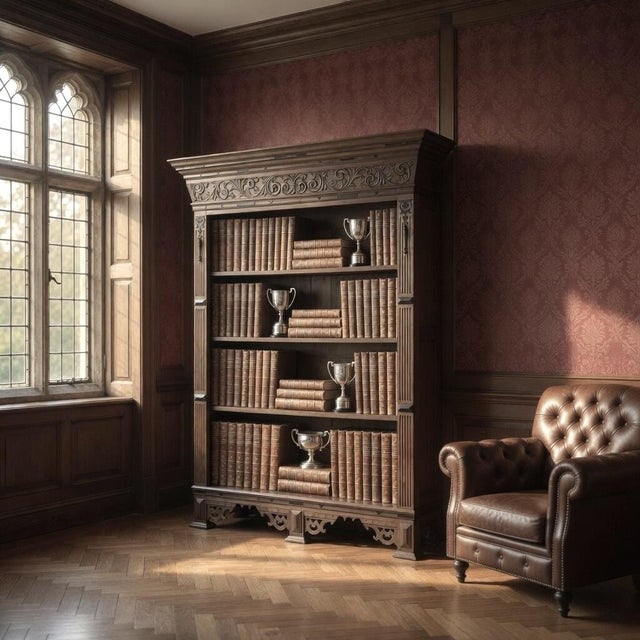 19th Century Dutch Renaissance Open Bookcase was designed to impress on a variety of levels! First, only the affluent...