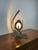 Brutalist Hammered Iron and Glass Table Lamp, 1960s For Sale - Image 3 of 9