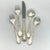 Vintage Oneida/Rogers “Flirtation” Silverplate With Int'l Silver Co. Storage Chest - 80 Pcs: Service for 12, Steak Knives and Serving Pieces Flatware For Sale In Philadelphia - Image 6 of 18
