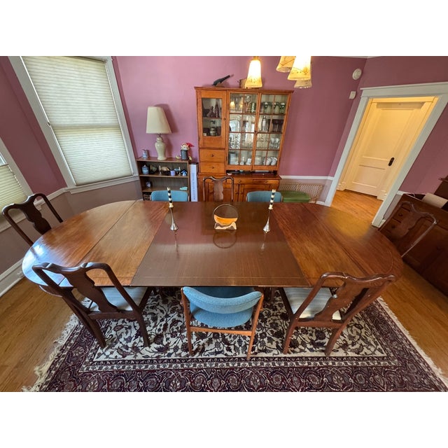 Early 20th Century Antique Solid Wood Dining Table – Seats 10–12 | Custom 48” Leaf For Sale - Image 5 of 15