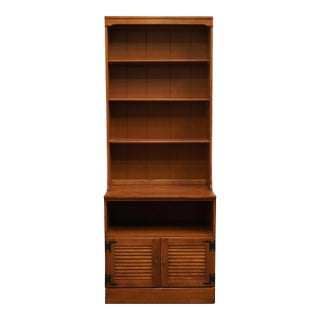 Ethan Allen Heirloom Nutmeg Maple Custom Room Plan Crp 30" Shutter Door Music Cabinet W. Bookcase Top 10-4019 For Sale