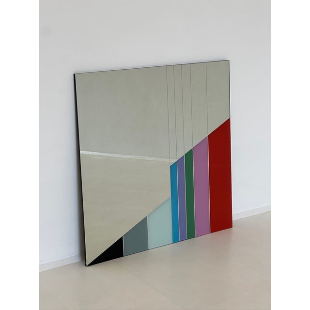 Metal Wall Mirror by Eugenio Carmi for Acerbis Int., 1980s For Sale - Image 7 of 8