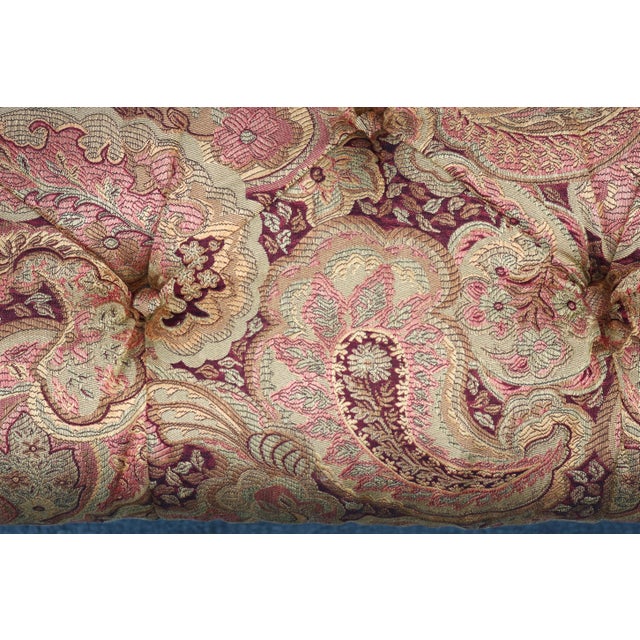 Traditional Hickory Chair Button Tufted Cocktail Ottoman Bench on Brass Casters For Sale - Image 15 of 18