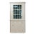 Antique Painted White Corner China Cabinet Pane Glass Door 1800s Display Cabinet For Sale