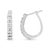 Contemporary 10K White Gold 1.0 Cttw Round and Baguette-Cut Diamond Hoop Earrings (I-J Color, I2-I3 Clarity) For Sale - Image 3 of 6