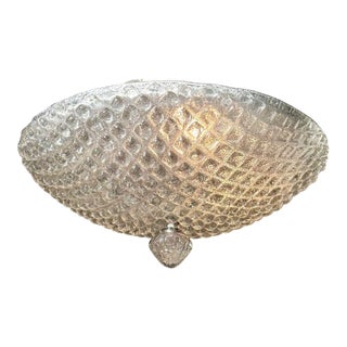 Murano Smoke Glass Flush Mount For Sale