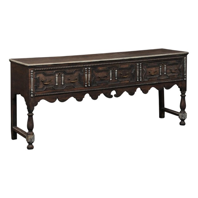 Late 18th C. English 3-Drawer Console Table For Sale