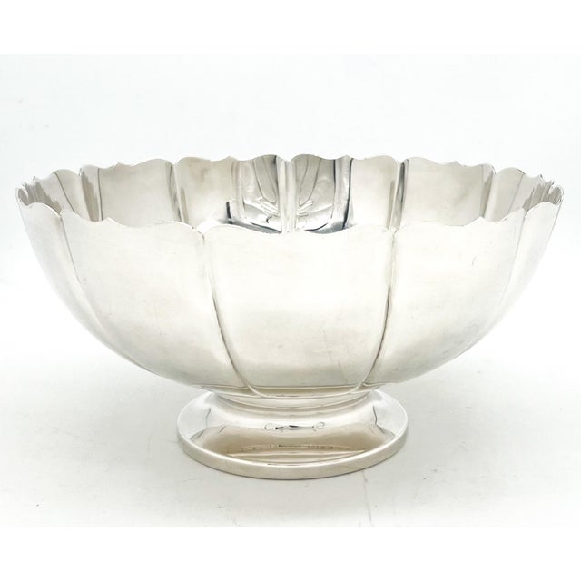 Mid-Century “Dublin” by Fisher Silverplate Pedestal Bowl – Fluted Tulip Form / Hollywood Regency For Sale - Image 11 of 11