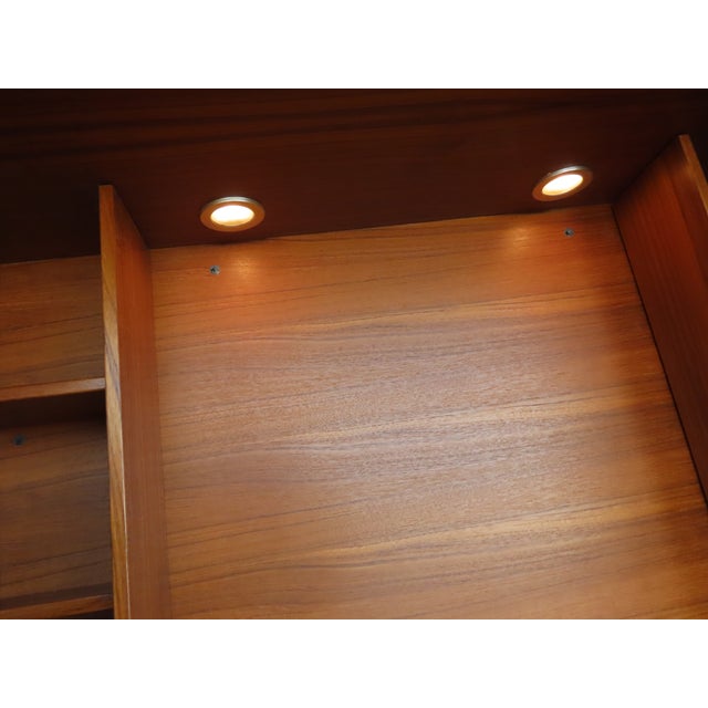 Mid Century Modern Teak Hidden Office Armoire Workstation Cabinet 6671 For Sale - Image 13 of 18