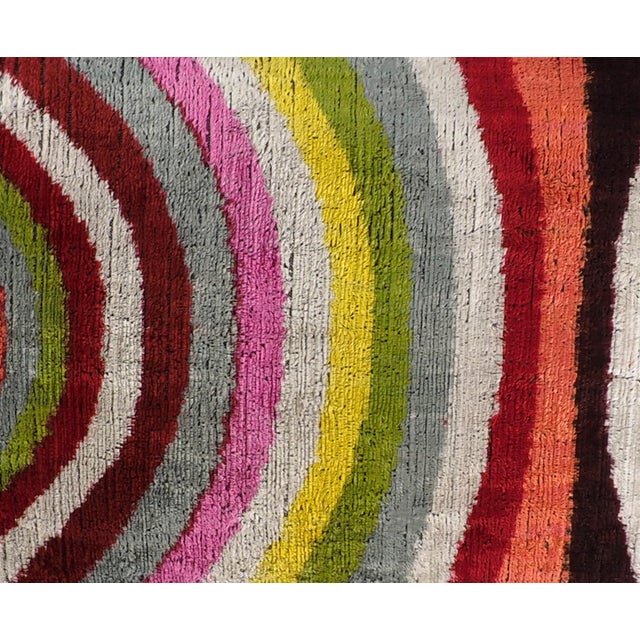 Lucid Silk Velvet Ikat Throw Pillow Cover, 16 X 24 For Sale - Image 4 of 5