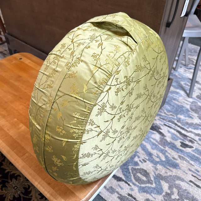 Chartreuse Silk Meditation Cushion For Sale - Image 4 of 11