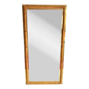Mirror Bamboo and Brass. Galerie Maison Et Jardin. France, 1970s