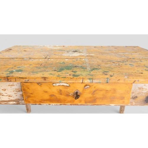 Gold Vintage Wooden Worktable For Sale - Image 8 of 12