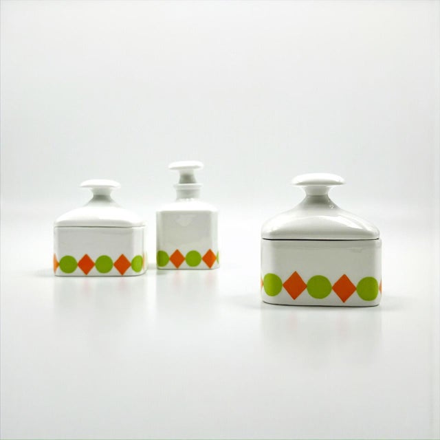 French Porcelain Toiletry Set, Set of 3 For Sale - Image 11 of 15