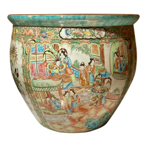 Antique Canton Famille Rose Planter