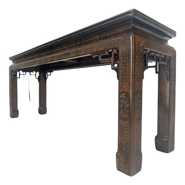 Very Fine John Widdicomb Lacquer Painted Decorated Console Sofa Table MINT For Sale
