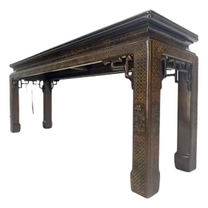 Very Fine John Widdicomb Lacquer Painted Decorated Console Sofa Table MINT
