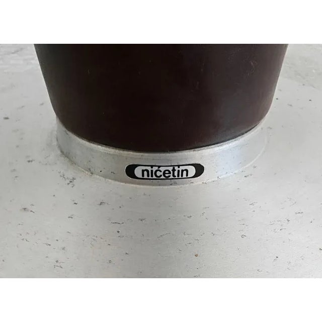 Brown Mid-Century Modern Leather Floor Lamp by Nicetin, Former Yugoslavia, 1980s For Sale - Image 8 of 9