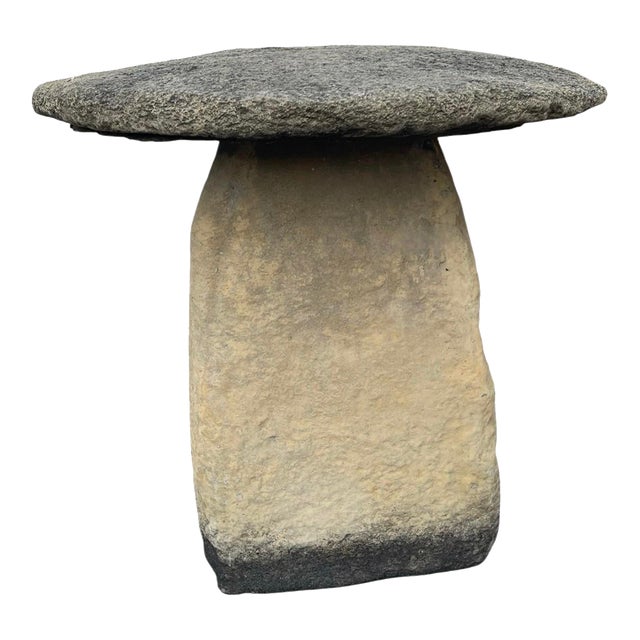 Monumental Vintage Cast Stone Garden Mushroom For Sale