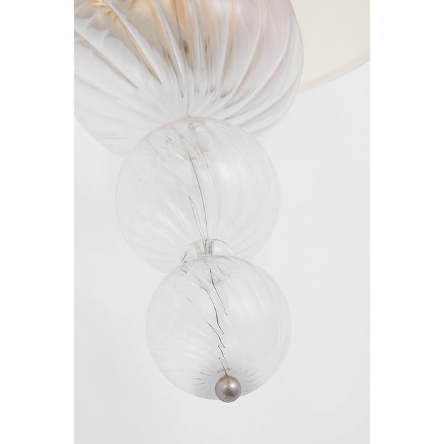 Talia 18" Sconce in Burnished Silver Leaf and Clear Swirled Glass with Linen Shade Designer: Julie Neill Finish: Burnished...