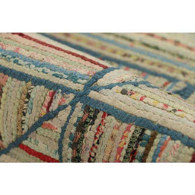 Red Antique Hooked Rug With Polychromatic Geometric Patterns From Rug & Kilim For Sale - Image 8 of 8