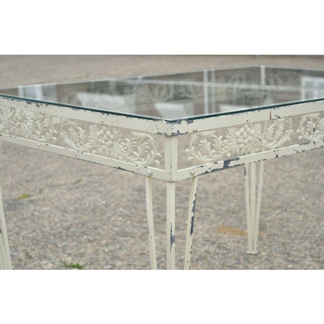 Vintage Wrought Iron Grape Leaf Garden Patio Dining Table 6 Chairs 7