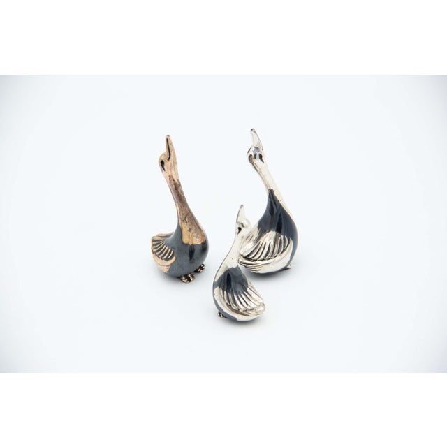 Miniature Silver Swans, Set of 3 For Sale - Image 4 of 4