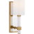 Maribelle Single Sconce in Hand-Rubbed Antique Brass with White Glass Designer: Suzanne Kasler Height: 11.5" Extension:...