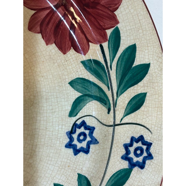 Antique Hand-Painted Floral Plate, c.1900 For Sale - Image 4 of 10