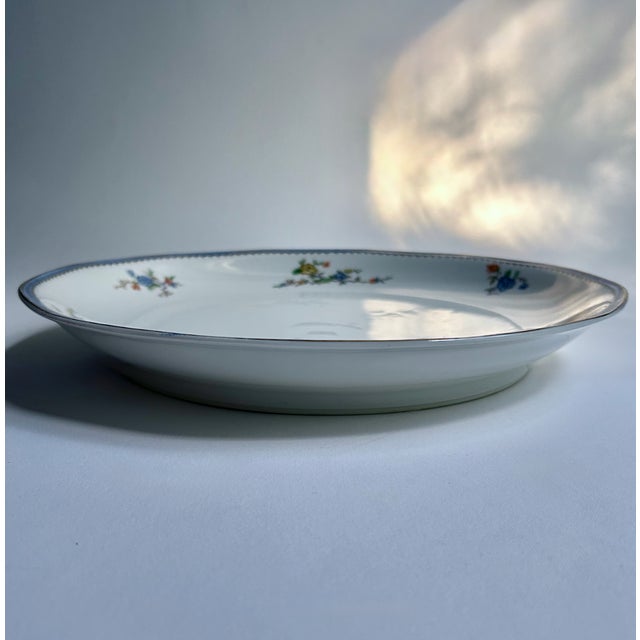 French Haviland Limoges Blue Border Porcelain Serving Platter For Sale - Image 3 of 18