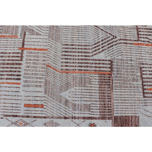 Modern Hand-Knotted Rug in Wool With Sub-Geometric Modern Design in Multicolor 11'7 X 16'0 For Sale - Image 10 of 12