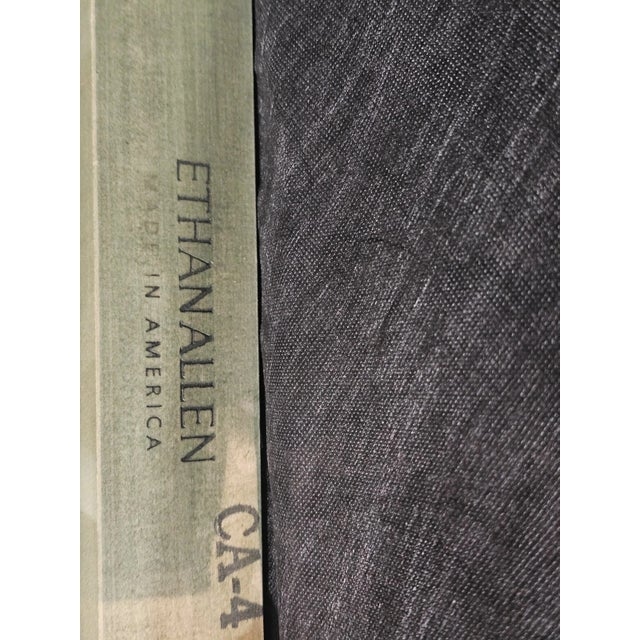 Green Ethan Allen Open Arm Chair Green Painted Wood Ocean Print Fabric Fish & Starfish For Sale - Image 8 of 8