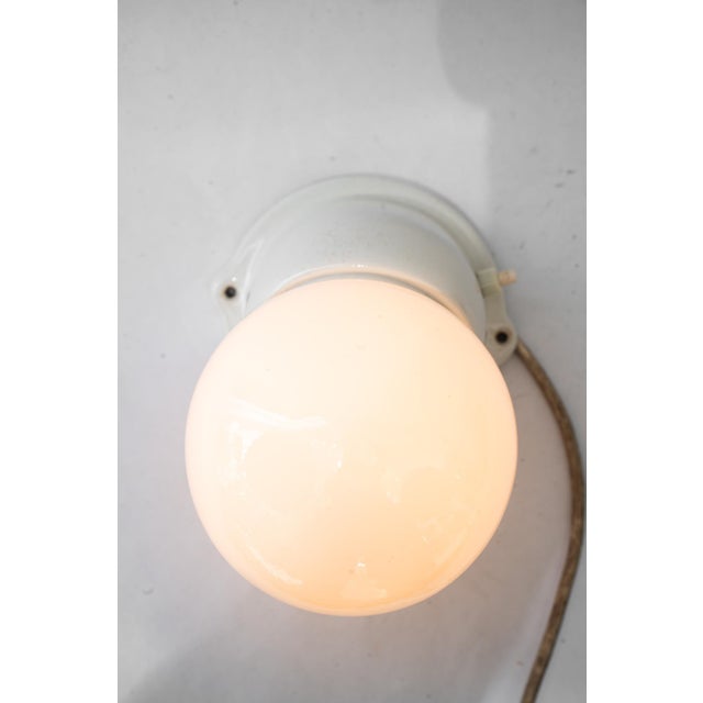 Porcelain Wall Lamp with Opal Glass Shade, Vienna, Austria, 1920 For Sale - Image 6 of 9