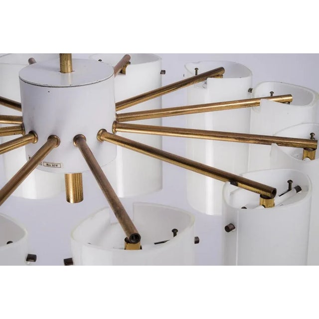 Gold Ark Chandelier attributed to Gert Nyström for Fagerhults, Sweden, 1969 For Sale - Image 8 of 11