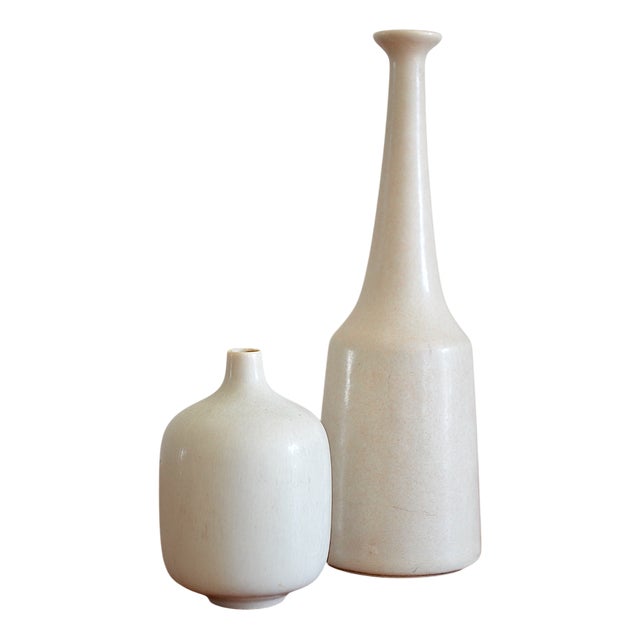 Mid-Century Modern Vase Set by Gunnar Nylund Für Rörstrand, Set of 2 For Sale