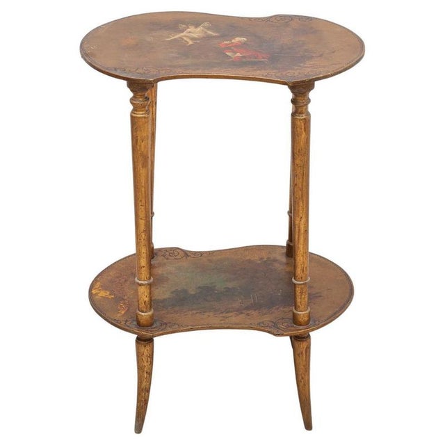 Antique French Louis XV Style Kidney-Shaped Vernis Martin Side Table, 1895 For Sale - Image 13 of 13