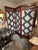 Traditional Vintage Mahogany & New Ikat Fabric 3 Panel Screen For Sale - Image 3 of 16