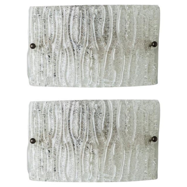 Square Ribbed Glass Wall Light attributed to Kaiser Leuchten, 1960s For Sale - Image 13 of 13