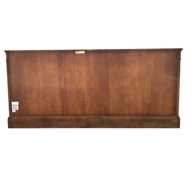 1990s Ethan Allen Emanuel Demilune Sideboard Console Buffet Credenza Distressed For Sale - Image 9 of 15