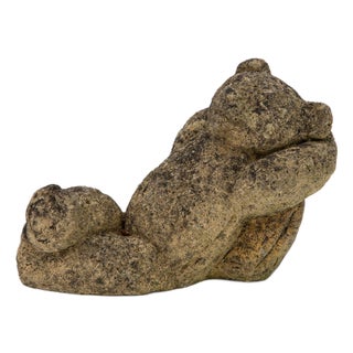 Reconstituted Stone Teddy Bear Garden Ornament, England 20th Century For Sale