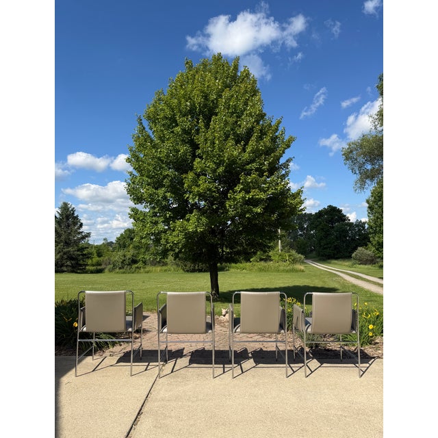 1990s Ward Bennett for Geiger "Envelope" Chairs - Set of 4 For Sale - Image 15 of 16