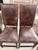 Modern Set of 2 Leather Parson Chairs With Nailhead Trim For Sale - Image 3 of 13