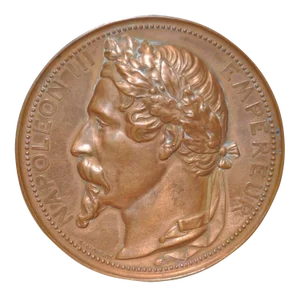 Napoleon III Universal Exposition Paris Bronze Medallion by Eugene Oudine c.1855