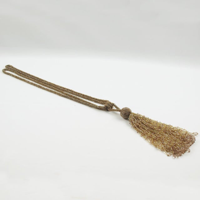 1930s Art Deco Trio of Crystal Beads Curtain Tassel Tiebacks Retainers For Sale - Image 5 of 10