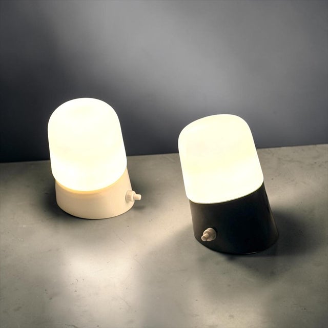 Italian Opaline Glass Wall Lights with Integrated Switches, 1970s, Set of 2 For Sale - Image 6 of 14