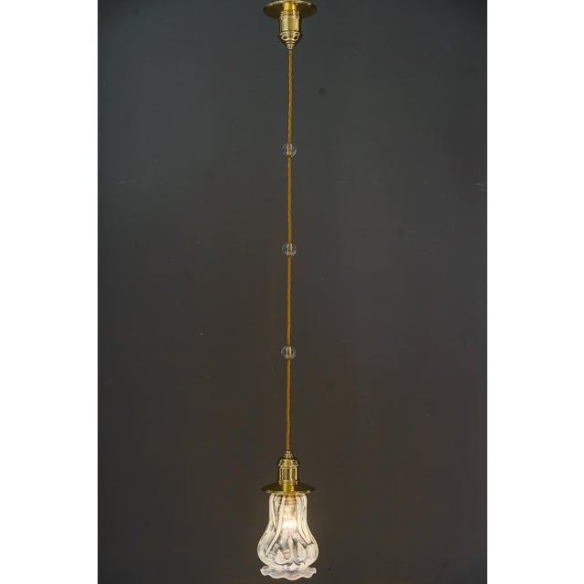 Metal Art Deco Pendants with Opaline Glass Shades, Vienna, 1920s, Set of 2 For Sale - Image 7 of 15