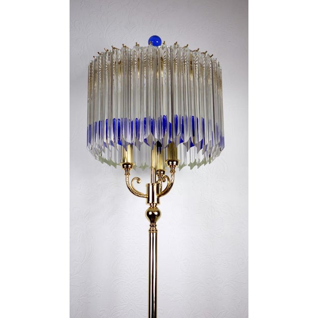 Gold-Plated Brass and Murano Glass Floor Lamp from Venini, 1990s For Sale - Image 15 of 17