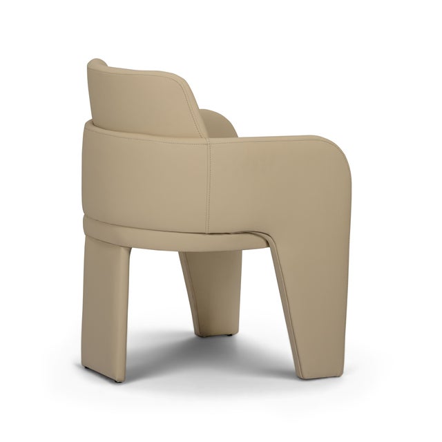 Leo Taupe Performance Vegan Leather Dining Chair For Sale - Image 4 of 5