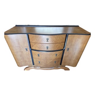 1940s Art Deco Oak Sideboard Cocktail Bar Dresser For Sale